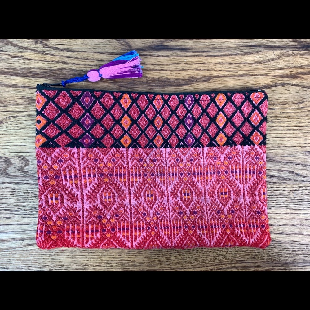 Boho bag, purse, clutch handmade huipil